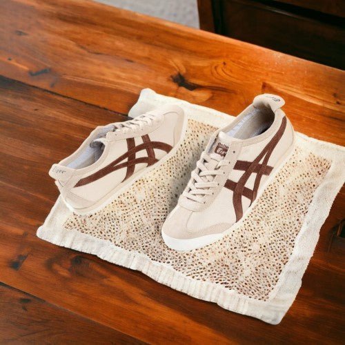 Branded Tiger Sneakers Mexico 66 Cream Coffee