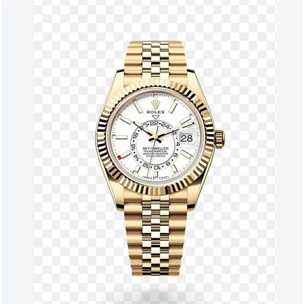 Rolex Watch Sky-Dweller Gold White Dial Limited Edition For Men (SW421)