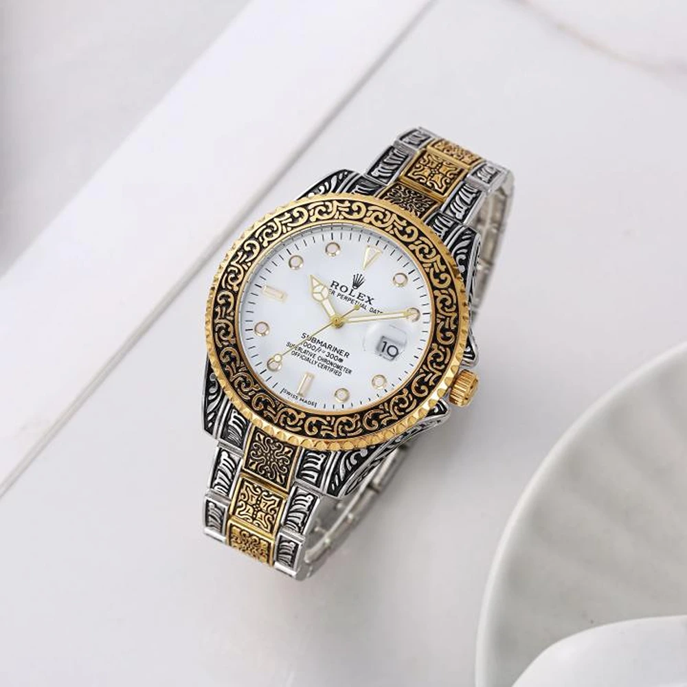 Rolex Oyster Watch Vintage 2 Ton-Gold-White For Men (SHZ867)