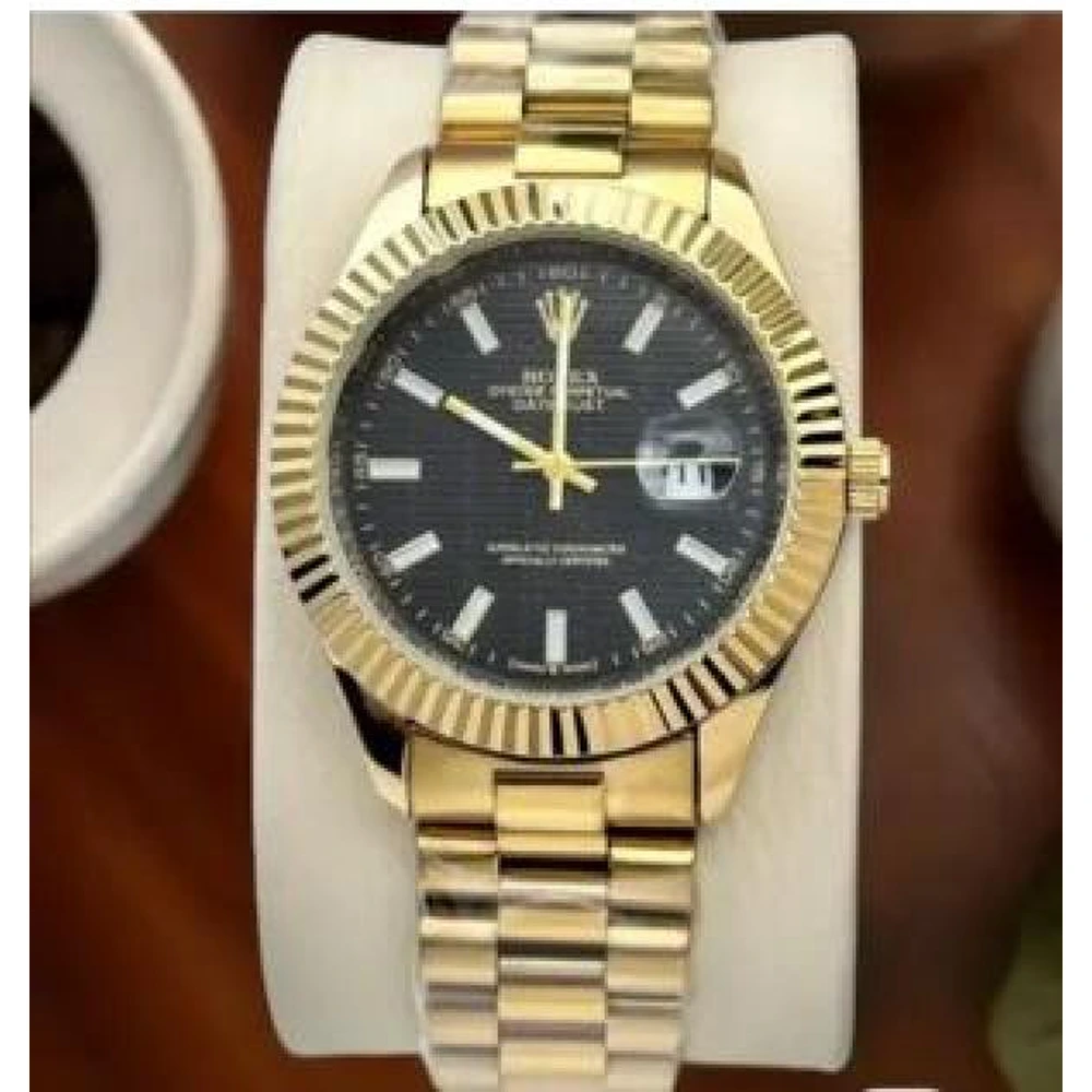 Rolex Oyster Watch Perpetual 41 MM 003 Gold And Black Dial Limited Edition For Men (SHZ1296)