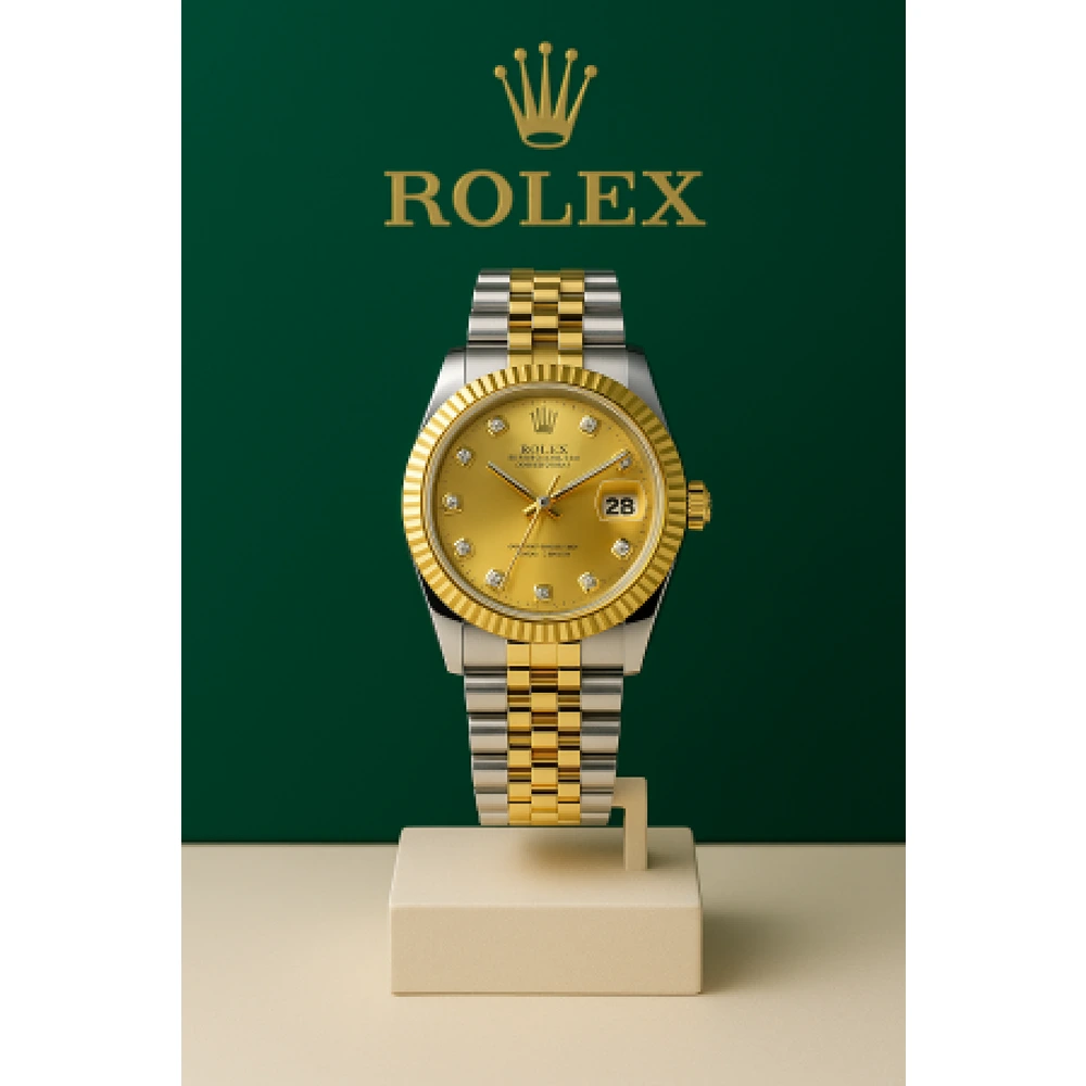 Rolex Date Watch Just Diamond Gold Stainless Steel Jubilee Belt For Men (SHZ1298)