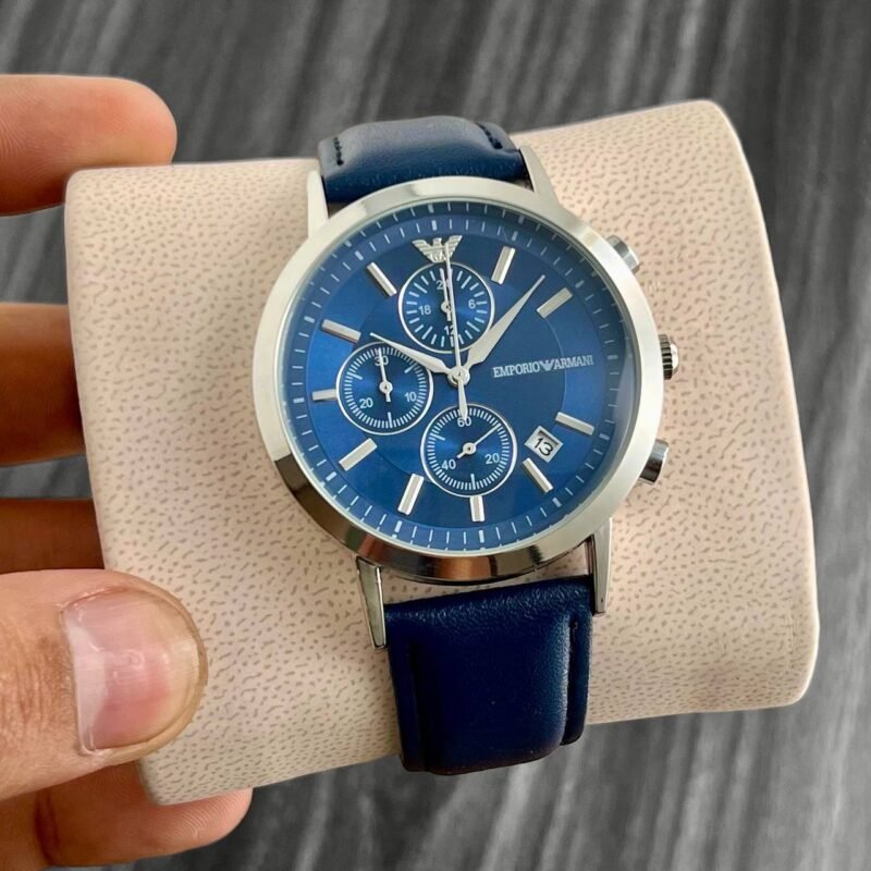 Emporio Armani Blue Leather