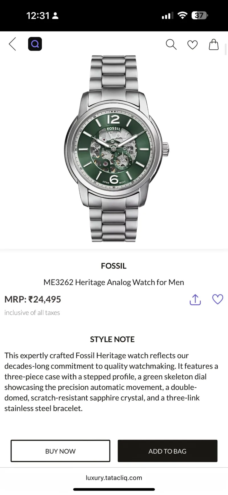 FOSSIL HERITAGE AUTOMATIC 7AA PREMIUM
