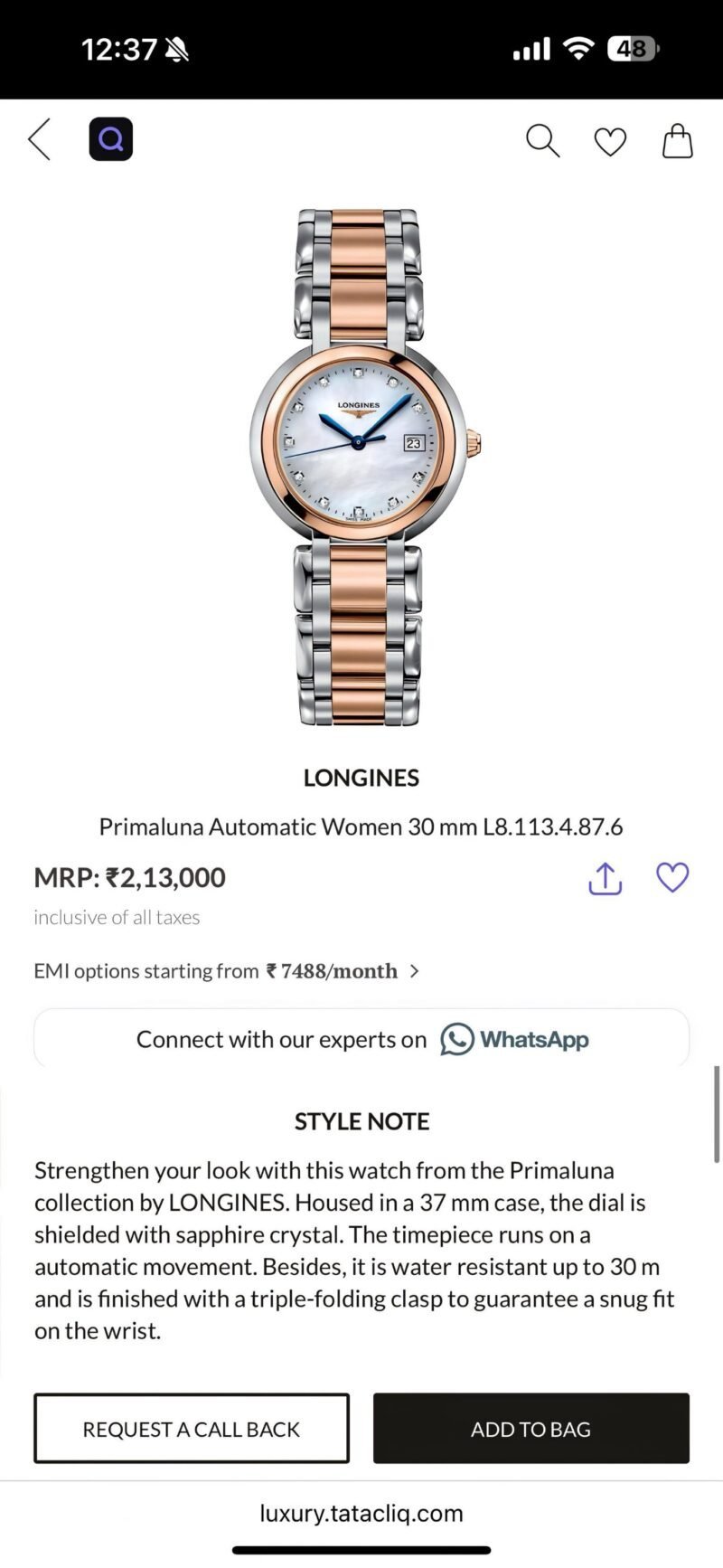 LONGINES PRIMALUNA 7AA PREMIUM