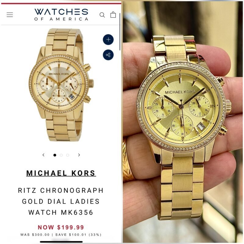 MICHAEL KORS MK6356 RITZ GLOSSY GOLD
